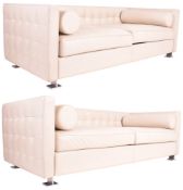 VALDICHIENTI - MATCHING PAIR OF 80S WHITE LEATHER SOFAS