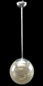 ITALIAN VENETIAN MID CENTURY LUSTRE BLOWN GLASS CEILING PENDANT LIGHT