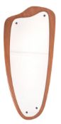 MID CENTURY TEAK-FRAMED ASYMMETRIC MIRROR