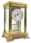 ANGELUS - A 2OTH CENTURY REPRODUCTION BRASS MANTEL CLOCK