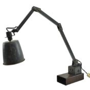 MEMLITE - VINTAGE MID CENTURY INDUSTRIAL ARCHITECT'S GREY DESK LAMP