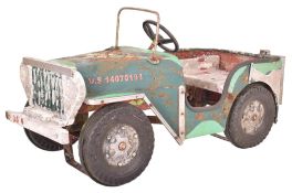 VINTAGE FUNFAIR / FAIRGROUND CHILDREN'S JEEP DRIVING TOY