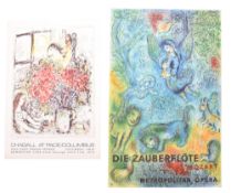 MARC CHAGALL - TWO OFFSET LITHOGRAPH POSTERS - THE MAGIC FLUTE & LE CHEVAUCHEE