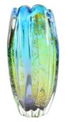 NARUMI FANTASY GLASS - VINTAGE MID CENTURY 1960S JAPANESE STUDIO ART GLASS CENTREPIECE VASE
