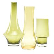RIIHIMAKI RIIHIMAEN LASI OY - THREE STUDIO ART GLASS VASES