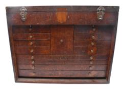EARLY 20TH CENTURY AMERICAN OAK CASED ENGINEER'S TOOL CHEST