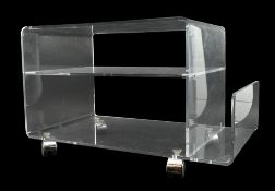 VINTAGE LATE 20TH CENTURY CLEAR ACRYLIC MEDIA UNIT TABLE