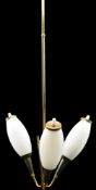 ITALIAN RETRO MID CENTURY 1950S THREE-ARM CEILING PENDANT LIGHT