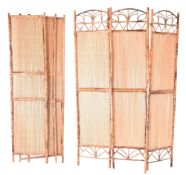 MID CENTURY BAMBOO SIX FOLD ROOM DIVIDER SCREEN