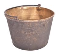 LARGE VICTORIAN BRASS LINED COPPER BUCKET CAULDRON