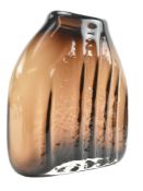 GEOFFREY BAXTER FOR WHITEFRIARS - SHOULDER GLASS VASE IN CINNAMON COLOURWAY
