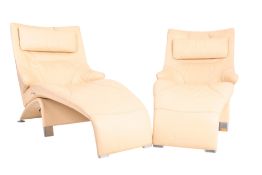 BERG - MATCHING PAIR OF RETRO 1980S LOUNGERS