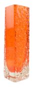 GEOFFREY BAXTER FOR WHITEFRIARS - NAILHEAD GLASS VASE IN TANGERINE