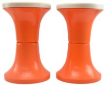 JUDGE OF ENGLAD - BOBBIN - PAIR OF 1970S ACRYLIC STOOLS