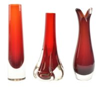 WHITEFRIARS & OTHERS - SELECTION OF STUDIO ART GLASS VASES