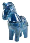 ALDO LONDI FOR BITOSSI - MID CENTURY 1960S ITALIAN STUDIO ART POTTERY HORSE SCULPTURE