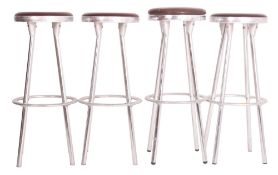 JOAN CASAS ORTINEZ FOR INDECASA - FOUR 1980S ALUMINIUM BAR STOOLS