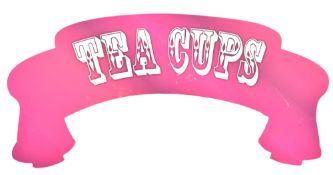 VINTAGE FUNFAIR / FAIRGROUND TEA CUPS PERSPEX WALL SIGN
