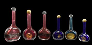 IESTYN DAVIES - COLLECTION OF SIX STUDIO ART GLASS VIALS WITH STOPPERS