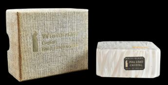 GEOFFREY BAXTER FOR WHITEFRIARS - FULL LEAD CRYSTAL BLOCK PAPERWEIGHT