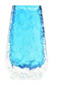 GEOFFREY BAXTER FOR WHITEFRIARS - GLASS COFFIN VASE IN KINGFISHER BLUE