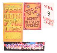FOUR VINTAGE FUNFAIR / FAIRGROUND PERSPEX GAMES & RIDES WALL SIGNS