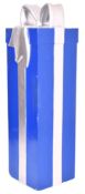 VINTAGE FUNFAIR / FAIRGROUND DECORATIVE FIBREGLASS CHRISTMAS WRAPPED PRESENT IN BLUE & SILVER