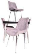 VINTAGE ITALIAN DESIGN TABLE & UPHOLSTERED DINING CHAIRS