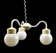 HKH - VINTAGE MID CENTURY 'PARASOLLAMP' THREE BRANCH CHANDELIER CEILING LIGHT