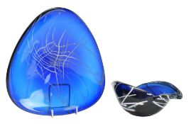 WHITEFRIARS - 9578 FOOTED DISH IN MIDNIGHT BLUE & AN UNCATALOGUED 9558 CENTREPIECE