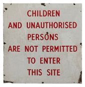 UNAUTHORISED PERSONS NOT PERMITTED - ENAMEL SIGN