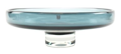 WHITEFRIARS - INDIGO PEDESTAL BOWL - VINTAGE STUDIO ART GLASS CENTREPIECE