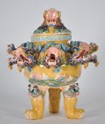 20TH CENTURY CHINESE DRAGON INCENSE BURNER BOWL
