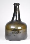 17TH CENTURY GREEN MALLET SHAPED HALF SIZE WINE BOTTLE