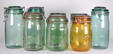 SOLIDEX, FRANCE - MID CENTURY GREEN PRESERVING JARS