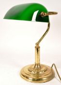 20TH CENTURY GREEN BANKERS LAMP