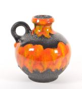 MID CENTURY VINTAGE WEST GERMAN FAT LAVA SQUAT HANDLED VASE