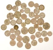 COLLECTION OF BRITISH SILVER & OTHER COINS