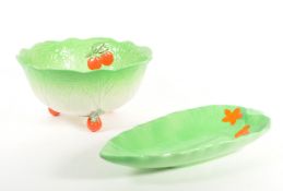BESWICK - LATE 20TH CENTURY CABBAGE POTTERY DISH AND BOWL