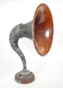 AJS - 1920S WOLVERHAMPTON HORNED EXTERNAL LOUDSPEAKER WITH CONE