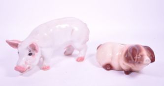 TWO LATE 20TH CENTURY CERAMIC PIG FIGURES