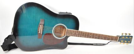 JIM DEACON - LATE 20TH CENTURY ELECTRIC ACOUSTIC GUITAR WITH CASE