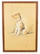LUCY DAWSON PASTEL TERRIER ON BOARD PAINTING
