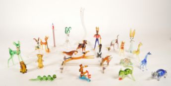 COLLECTION OF 20TH CENTURY MURANO STYLE STUDIO GLASS ANIMAL FIGURES