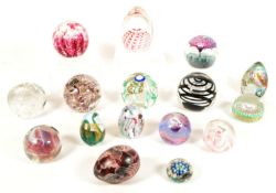 COLLECTION OF LATE 20TH CENTURY GLASS PAPERWEIGHTS