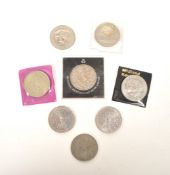 COLLECTION OF EIGHT LATE 20TH CENTURY CROWN COINS