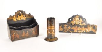 SMALL COLLECTION OF VICTORIAN PAPIER MACHE