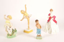 ROYAL WORCESTER - F G DOUGHTY - FOUR MID CENTURY PORCELAIN FIGURES
