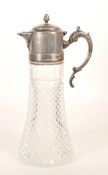 EARLY 20TH CENTURY SILVER PLATED CLARET WINE JUG