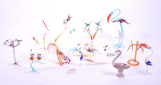 COLLECTION OF 20TH CENTURY MURANO STYLE STUDIO GLASS BIRDS